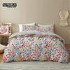 Green Palm Leaf Floral Bedding Set Tropical Leaves Flowers Animals Duvet Cover Microfiber Comforter Cover For Adults Kids Decor