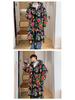 Northeast Floral Hanfu Cotton Coat: Unisex Loose-Fit Hooded Jacket for Warmth and Style