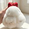 Hair Bow Plush Rabbit Keychain Rabbit Fur Bag Hanging Pendant Accessory Rabbit Plush Keychain  Car
