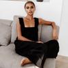 1116 Summer New French Loose Casual Wide Leg Pants Square Neck Vest Women's Casual Cotton and Linen Suit