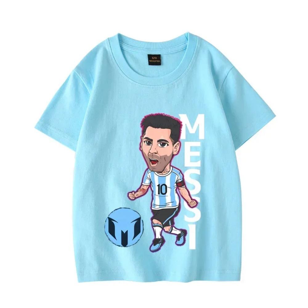 

Summer Children Clothes Footballer Messi Print Tshirt Comfortable Fashion Breathable Short Sleeve T-Shirt Kids Tee Tops 100