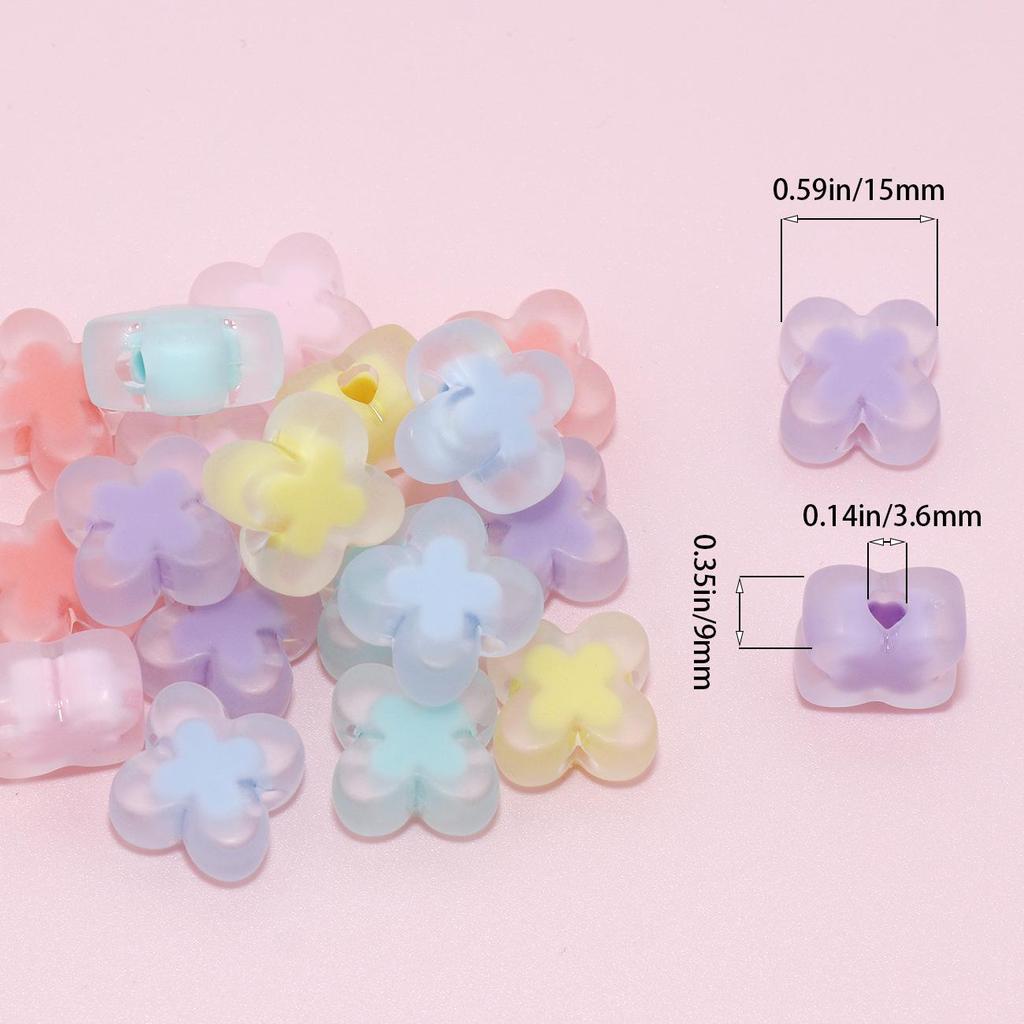 Acrylic Candy Color Flower Heart Rabbit Beads for DIY Children's Educational Ornaments and Mother's Day Crafts