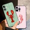 Ocean Life Theme Striped Case for Apple iPhone 17 Pro Max 11 Air 16 12 15 Pro 7 8 14 13 XR XS MAX Funda Phone Cover