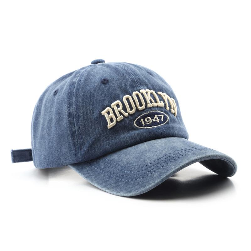 Retro Briefstickerei Baseballkappe Frühling Sommer Herren Damen Gewaschene Baumwolle Verstellbare Snapback Kappen Hip Hop Streetwear Sonnenhut