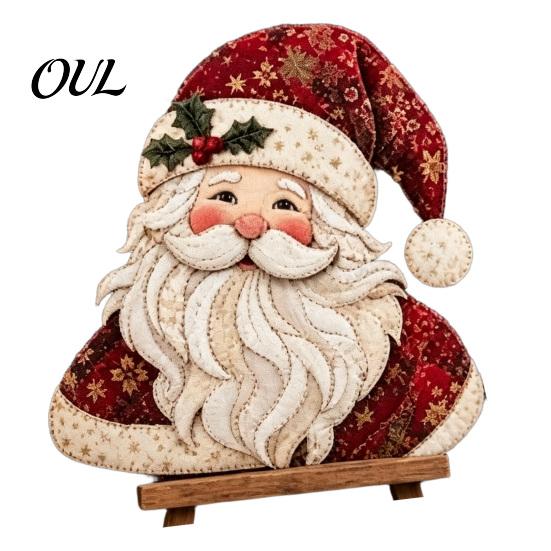 Vánoční patchwork látka DIY Decor Kit Sada, Santa Sněhulák Strom Řemeslné sady pro domov Vintage sváteční šití pro dospělé, Projekty v ručně vyráběném stylu