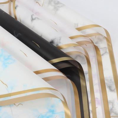 5pcs Gold Marble Wrapping Paper Waterproof Film Art Paper DIY Wedding Valentine'S Day Party Florist Packaging Decorate Materials