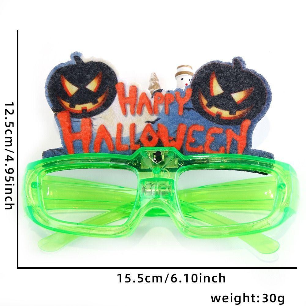 LED Halloween Luminous Glasses Pumpkin Fluorescent Glasses Funny Party Glowing Glass  Toy