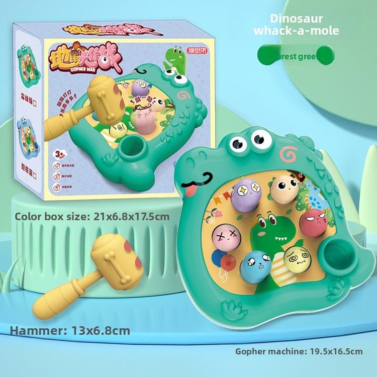 

Dinosaurs Hitting Ground Rats Toy With Flashing Lights And Music For Preschool Kids зелёный