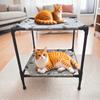 Doppelschichtige erhöhte Haustierliege Abnehmbar Rutschfest Katzen Schlafbett Atmungsaktiv Feuchtigkeitsbeständig Haustier Campingbett Vier Jahreszeiten