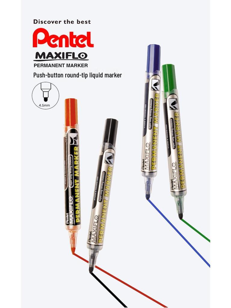 Pentel Japan Push-Type Waterproof Oil-Based Marker with Round Tip - NLF50