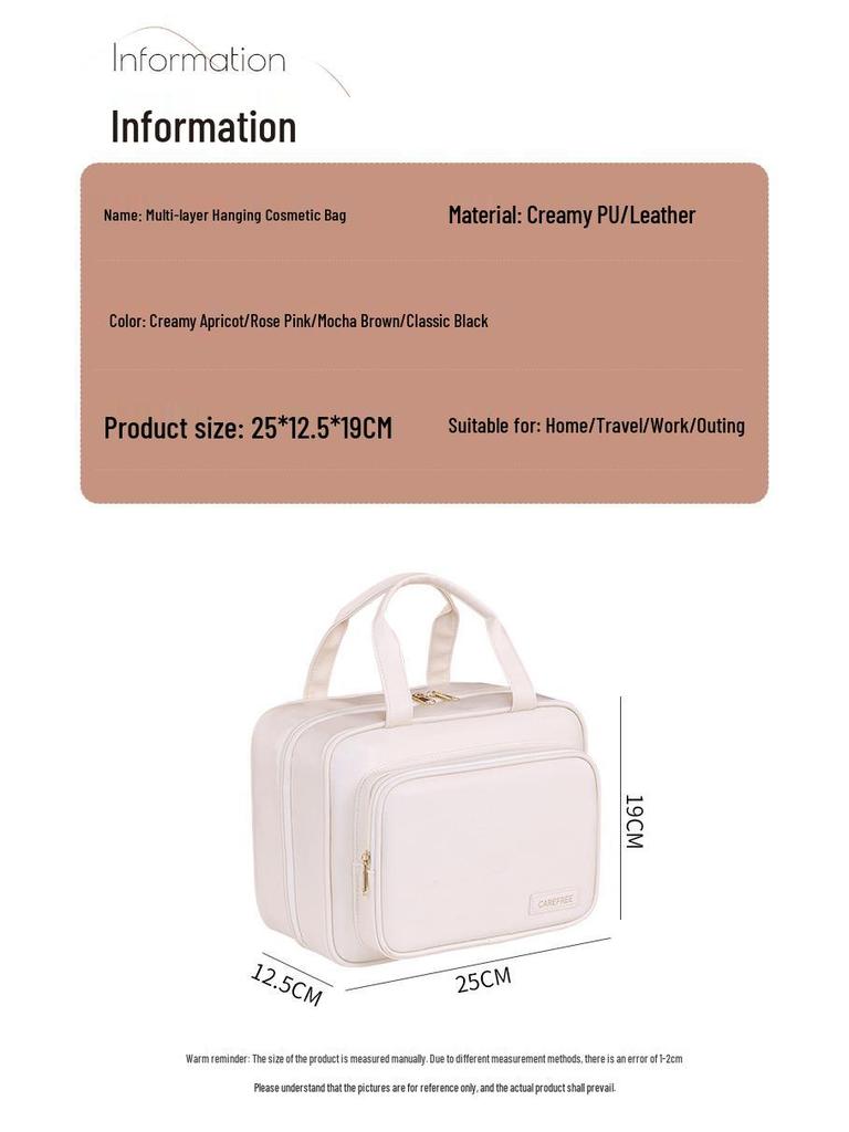 Flerlagrig hängande vattentät kosmetikaväska - Bärbar reseorganisatör med hög kapacitet