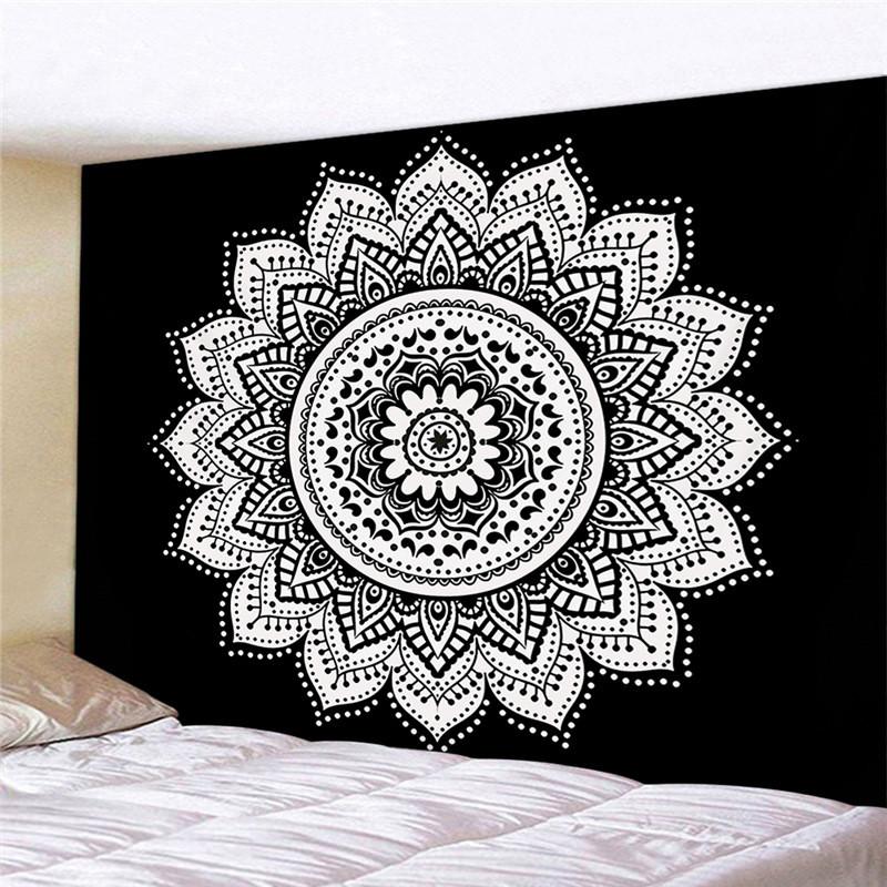 Mandala Poliester 180*230cm Kwadratowy Gobelin Wiszący na Ścianę Dywan Koc Mata do Jogi do Dekoracji Domu Sypialni
