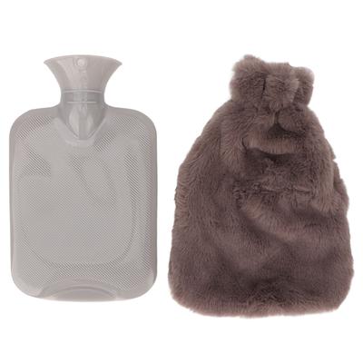 1000ml Hot Water Bottle Transparent PVC Cute Portable Warmer Water Bag with Soft Cover for Student