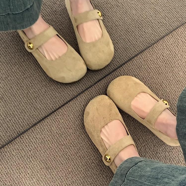 Yellow Shoes Women's New Spring and Summer Single Shoes Flat Mary Jane Women's Shoes Retro