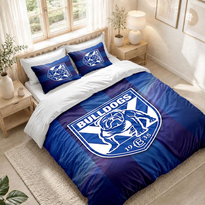 Bedding Set 1 Duvet Cover 2 Pillowcases Canterbury-Bankstown Bulldogs Print Bedroom Home Decoration