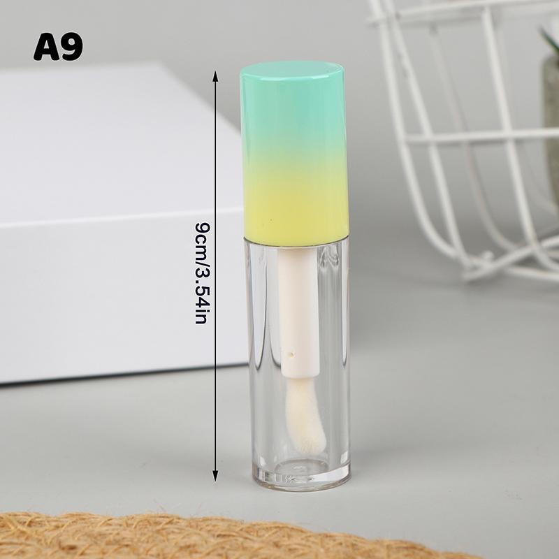 Refillable Lip Glaze Bottle with Keychain – Empty Gradient Tube for Liquid Lip Gloss or Samples