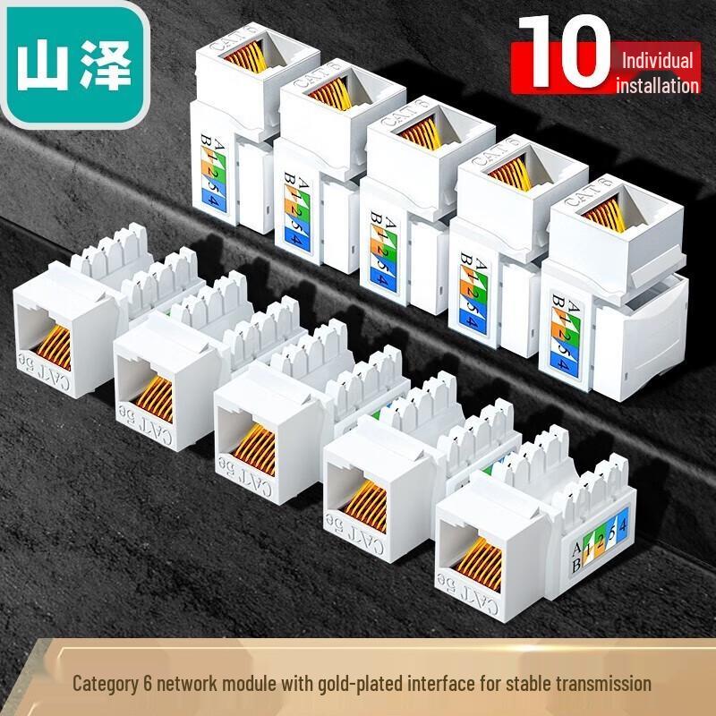 

SAMZHE Cat6 Gigabit RJ45 Network Module (10-Pack)