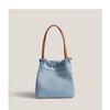 New Trendy Niche Design Denim Splicing Versatile Hand-held Women's Bag Casual Canvas Vegetable Basket Bucket Bag