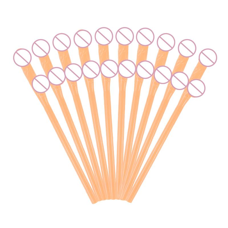 10pcs Bachelorette Party Penis Straws Plastic Novelty Nude Dick Drink Straw For Hen Night Bar Decor Wedding Team Bride Supplies