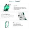BAMOER – bague en argent Sterling 925 en spinelle vert éblouissant pour femmes, cadeau de saint-valentin, bijoux fins plaqués platine