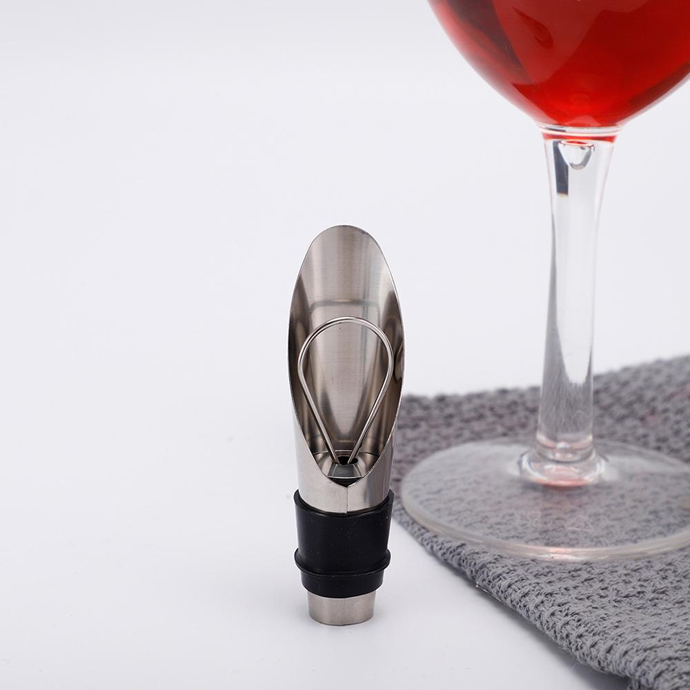 Liquor Spirit Red Wine Pourer Flow Wine Bottle Pour Spout Stopper Stainless Steel Cap Portable Filter Kitchen Accessory Decanter 7