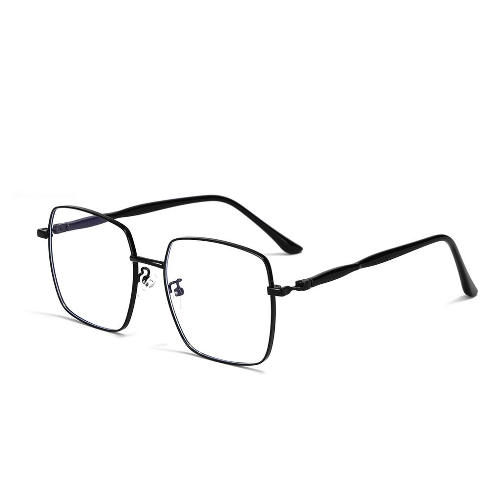 Large Frame Glasses Men'S Metal Square Frame Plain Mirror Large Face Flat Mirror Women Ins