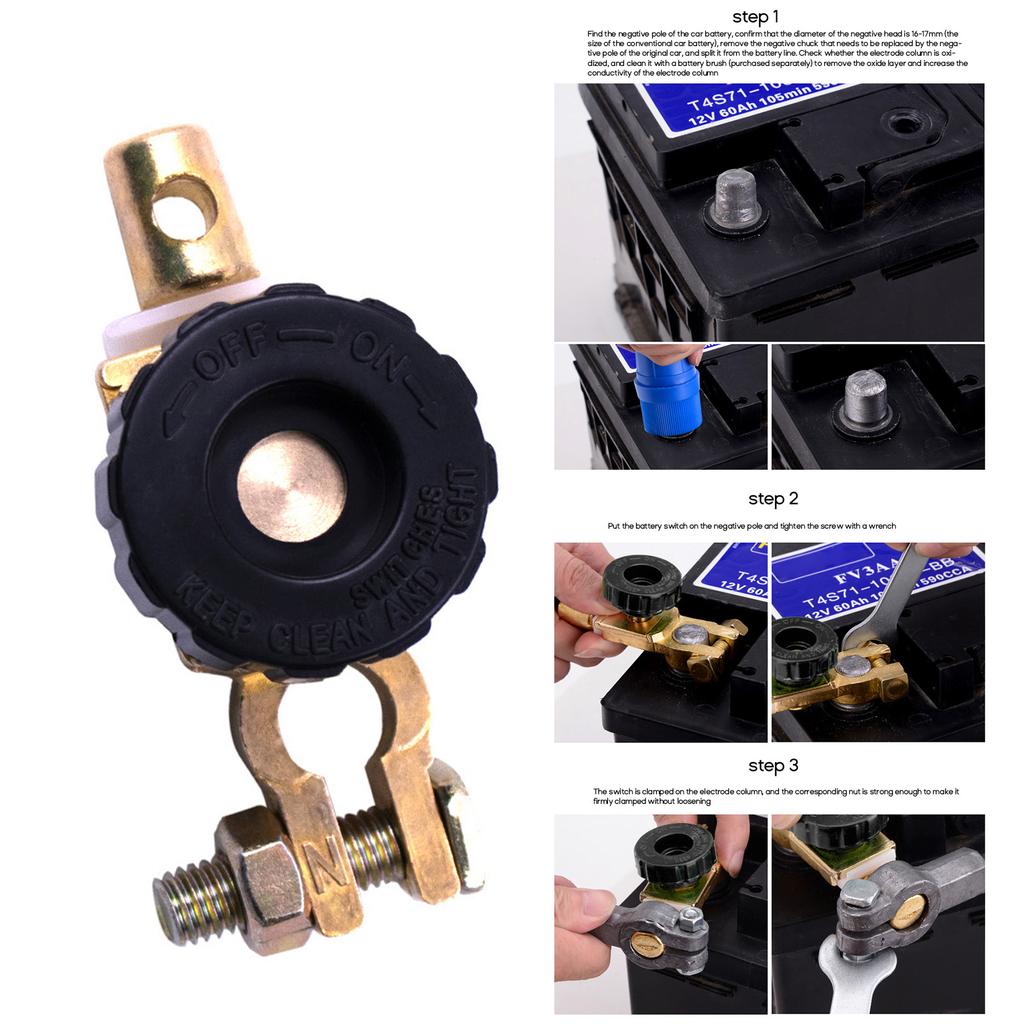 Car Battery Power-off Switch for MotorcyclesTerminal Link Switch Quick Cut-off Disconnect Protector Batteries Leak-proof
