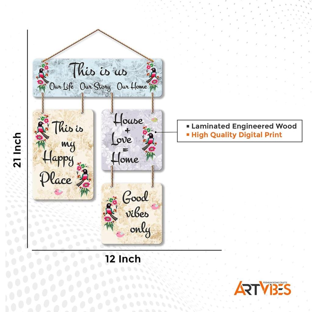 Det här är vi Dekorativ Väggkonst Trähängande för Vardagsrum, Sovrum | Citat | Väggaffisch | Målningar | Handgjord Konst
