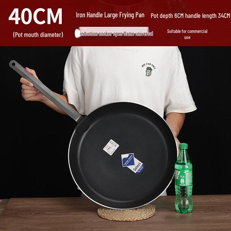Commercial Non-Stick Flat-Bottom Frying Pan