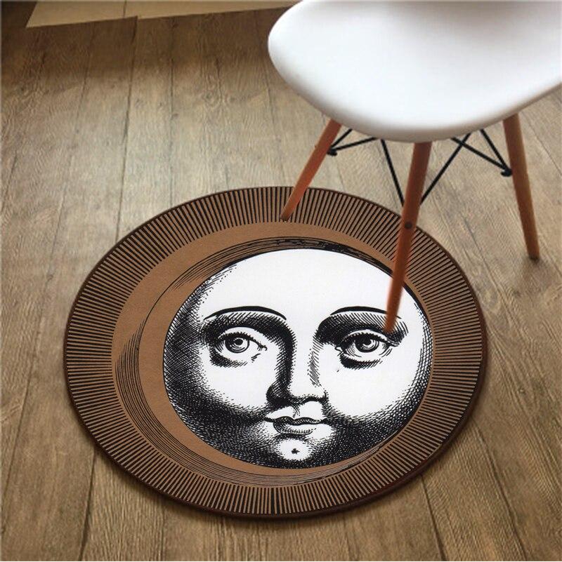 Starry Sun and Moon Rug Yoga Mat for Exercise Bar Living Room Round Carpet Artistic Floor Mat Lady Bedside Rugs Cat Dog Cushion