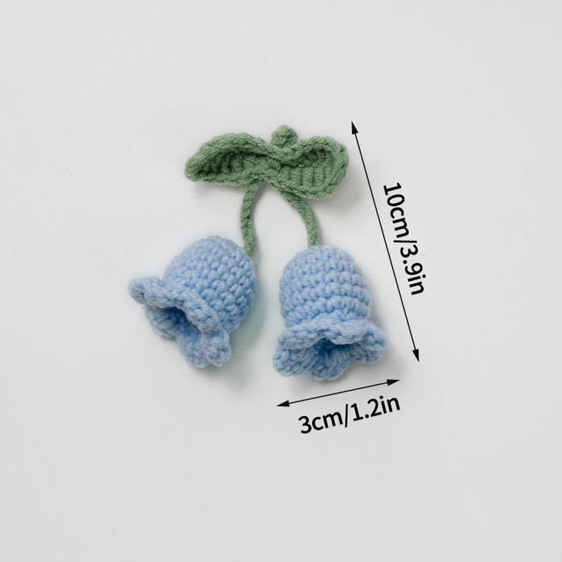 Crochet Flowers Woven Flowers Pendant Car Interior Hanging Decoration Hand Knitted Bags Decoration Handmade Key Pendants Household Decoration