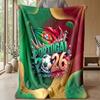 Portugal Football Printed Flannel Blanket Skin Friendly Warm Decorative Throw for Indoor Couch Bed Daily Use