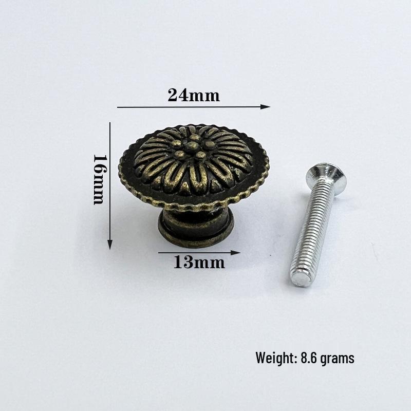 Runder Vintage-Schubladengriff aus Zinklegierung für Schränke und Möbel