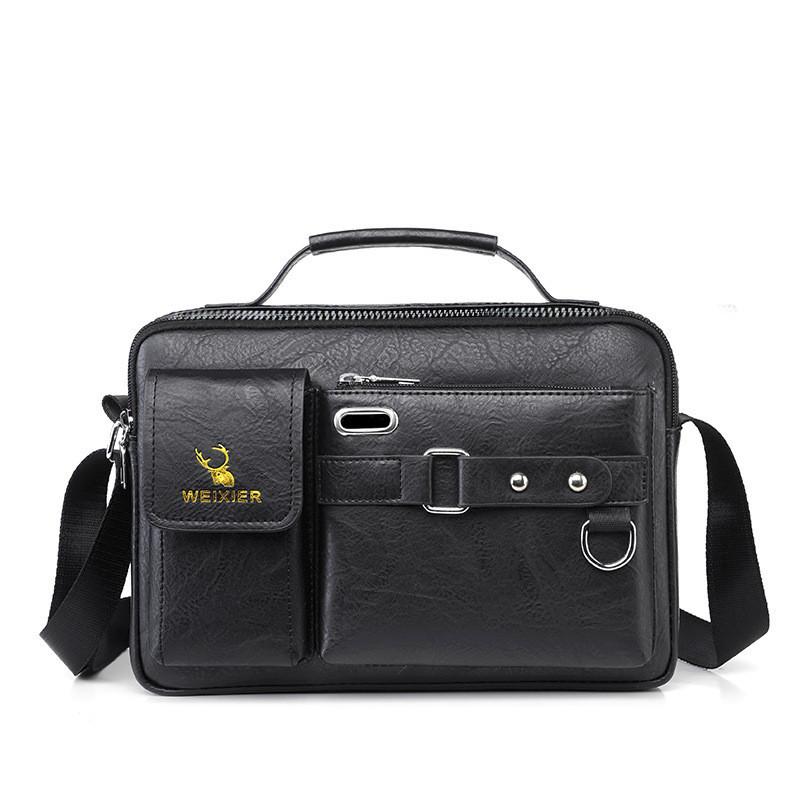 Men's Single Shoulder Bag With Pu Leather Waterproof And Durable Ideal For Daily Use Business Commute