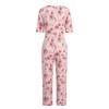 S-3XL Womens Elderly Nursing Floral Print Jumpsuit Short Sleeve Back Zipper Lounging-style Anti-strip Adaptive Rompers for Alzheimer Special Needs