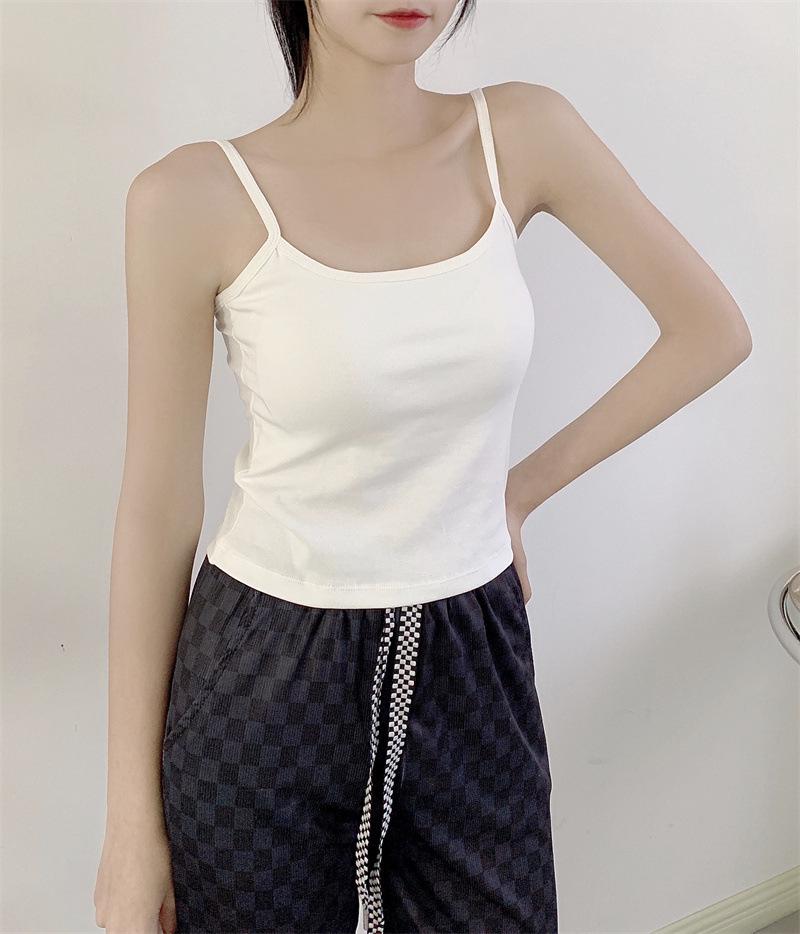 

Pure Cotton Versatile Crop Top Bandeau: Girly Camisole with Beautiful Back Design One Size [80-125 jin] белый