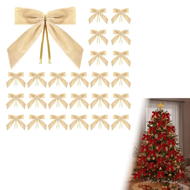 Luxurious Velvety Bowknot Knot Ornament Velvety Holiday Decors For Christmas Tree Holiday Homes Party Decorations