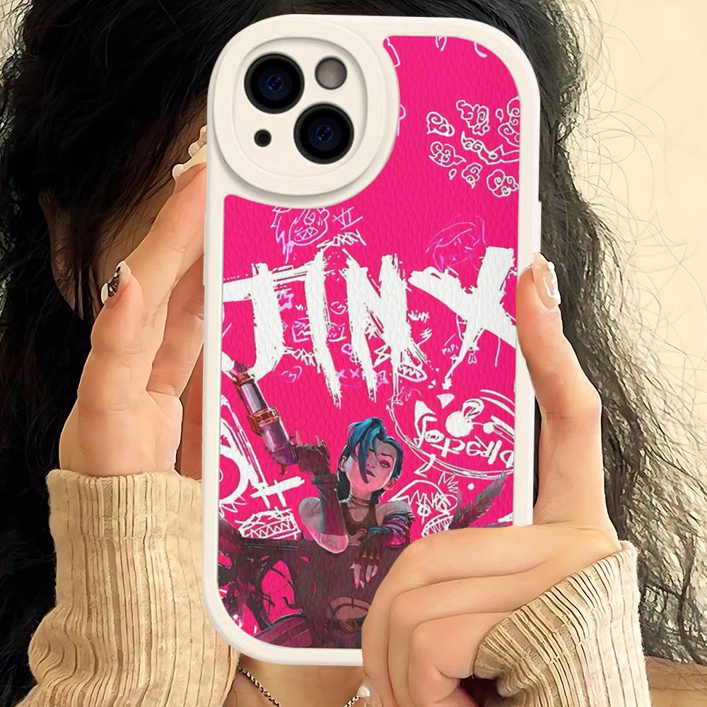 Graffiti Arcane Jinxs Phone Case Hard Leather For IPhone 14 13 16 Mini 15 14 11 12 Pro Max Plus Fundas