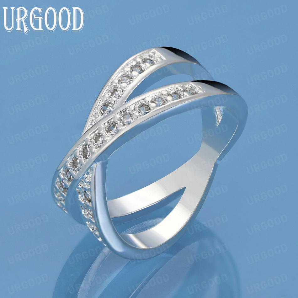 

Модні весільні прикраси з срібла 925 проби AAA з цирконом і літерою X 7#