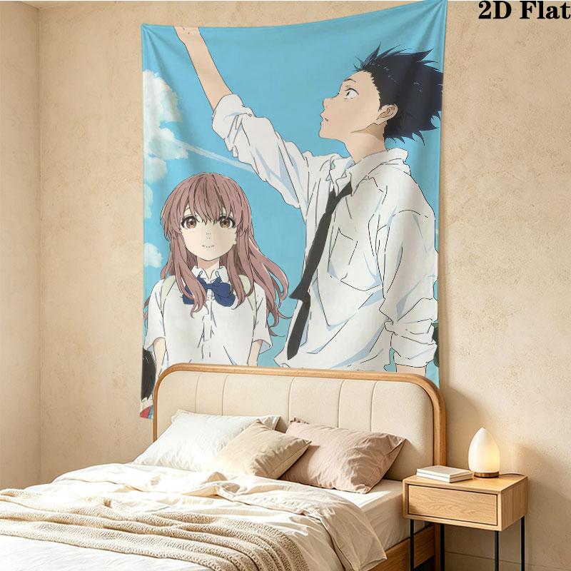 A Silent Voice Wall Tapestry Aesthetic Wall Hanging Printed Fabric Blanket Decorative Tapestries For Bedroom Living Room Home Decor