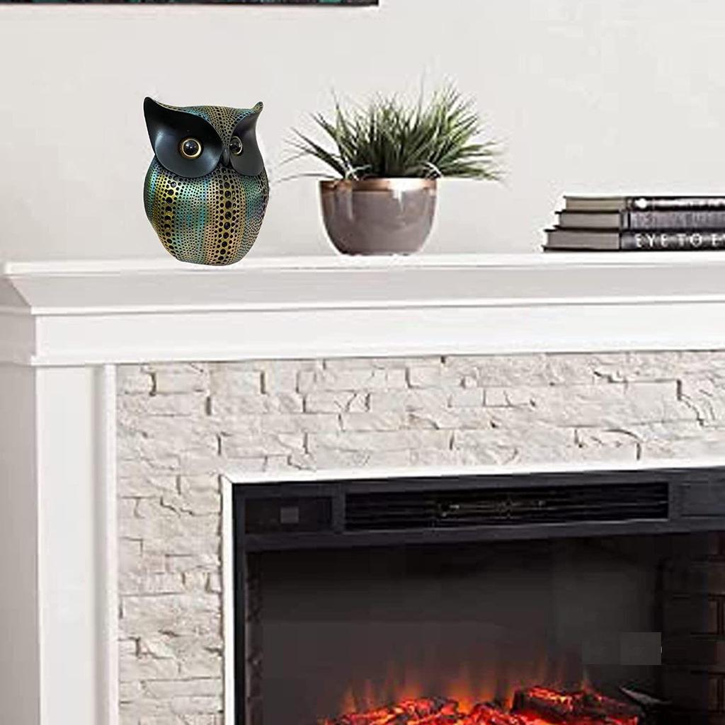Modern Classy Lucky Owl Resin Art Figure Showpiece -(Pack of 1,Multicolor)