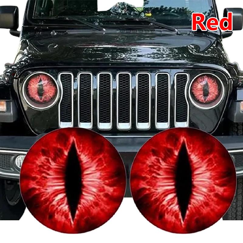 

Наклейки на фары Beast Eyes Animal Eyes Наклейки на фары автомобиля 3D Stereo Eyes Наклейка на фары Jeep Украшение на бампер окна автомобиля красный