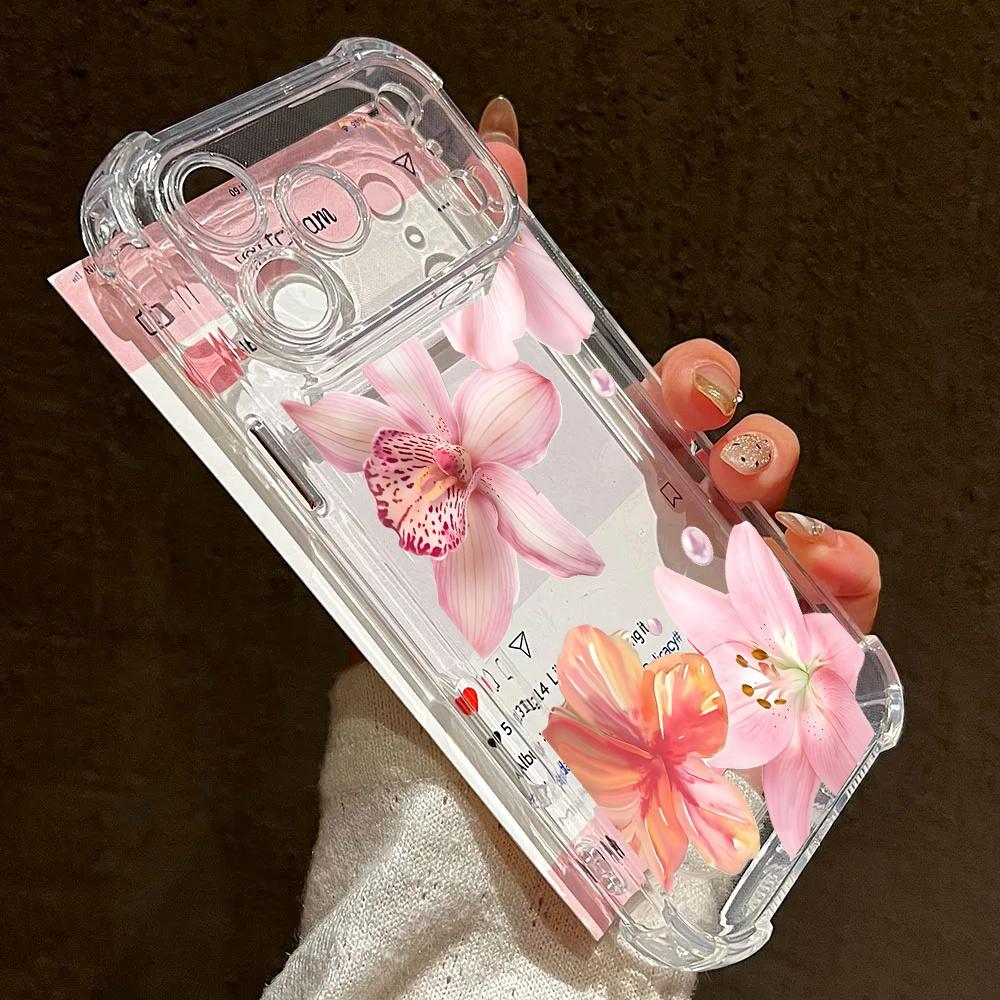 Lotus Flower Phone Case For Xiaomi POCO X7 F7 X5 X3 X4 NFC M3 M4 Pro F4 Mi 15 Ultra 15T Pro 12T 13T Shockproof Transparent Cover