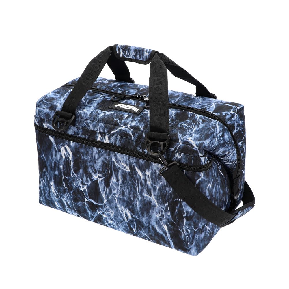 

AO Coolers Canvas Soft Cooler Approximately Large Outdoor 48-Pack Bag, Bluefin, AOELBF48, 45L, Capacity, [Used]