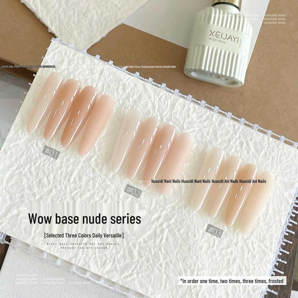 Xiaoying Wow Nail Art Set: 3 Color Gel Polish, 15ml Nude Base Light Therapy