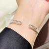 Nouveau Bracelet Vintage 100% Argent Sterling 925 Pavé Zirconia AAA Bordure Perles Creusées Bracelet Pour Femmes Bijoux Fins