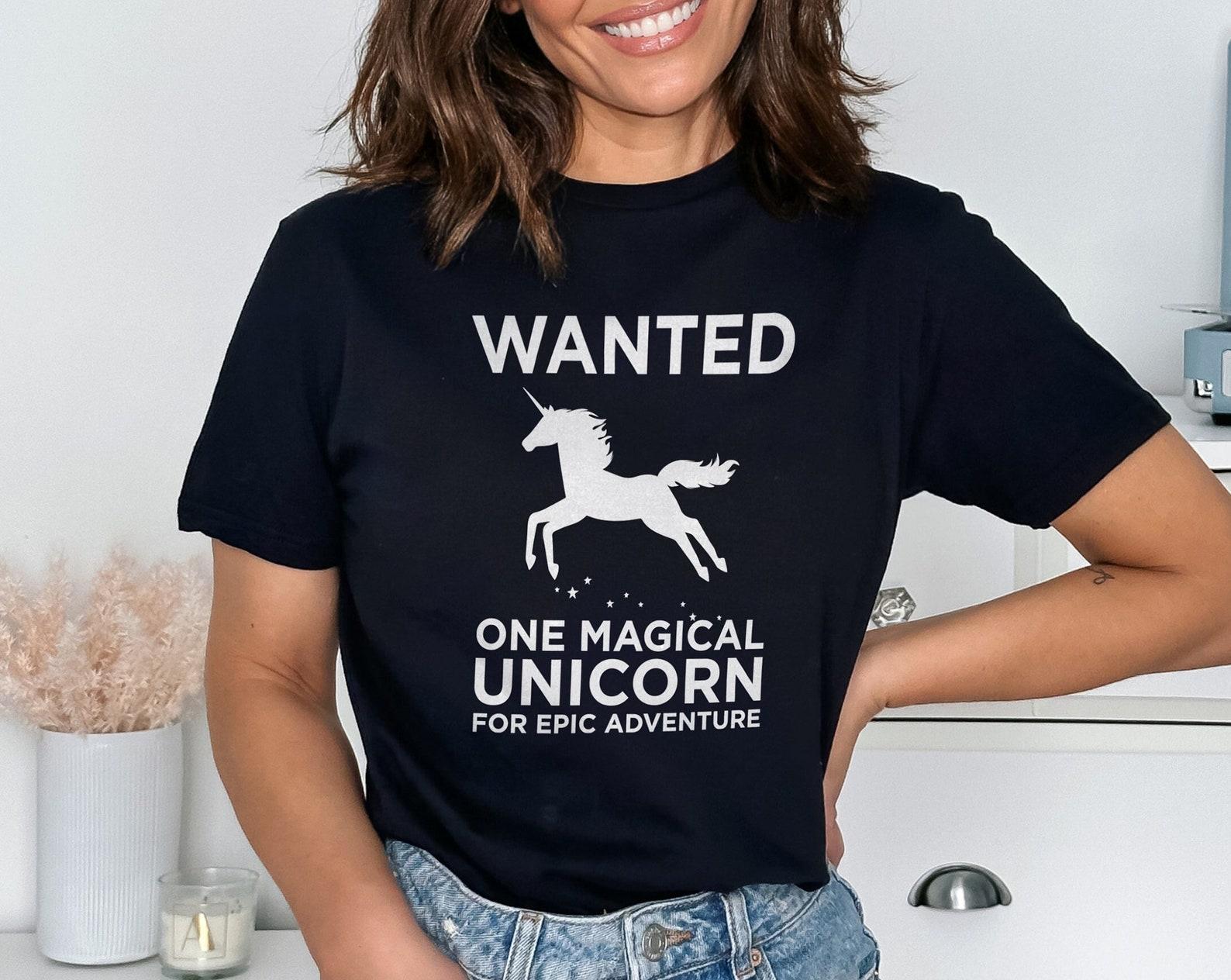 Funny Unicorn Shirt, Whimsical Fantasy Adventure Tee, Mythical Creature Humor S