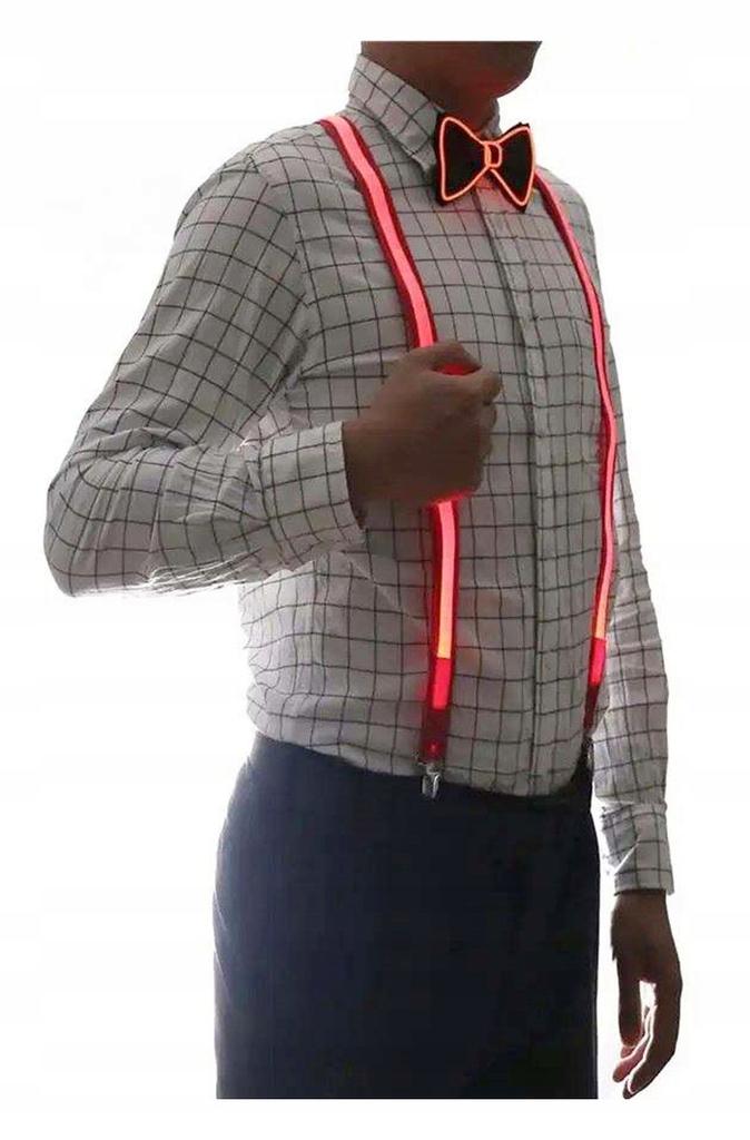 Led Harness And Bow Tie Set Glowing Set Party New Year's Eve Wedding Orange
