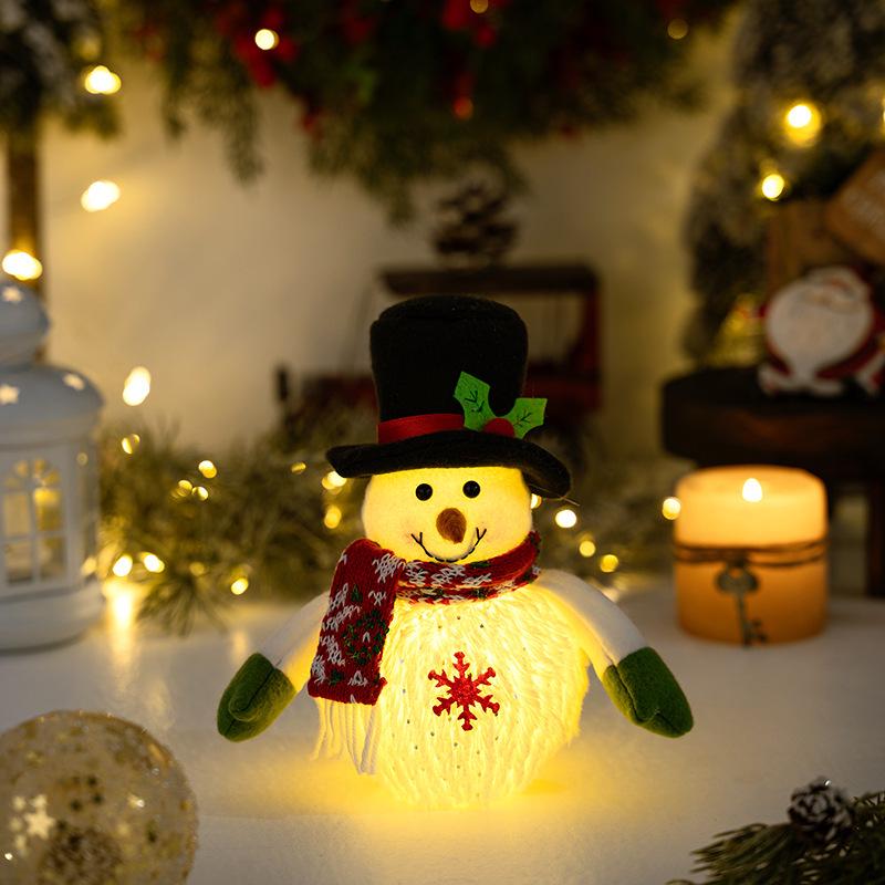 New Luminous Snowman Ornament with Lights – Christmas Snowflake Figurine, Ideal Holiday Gift for Children