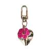 Sweet Colorful Flower Heart Keychain Pendant Lovely Hangings Decorations Keyring Charm for Purse Bag Backpack Handbag